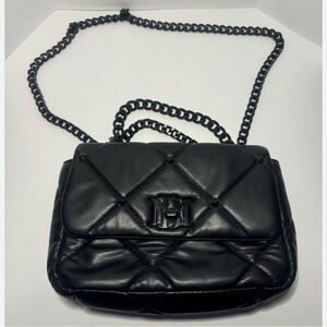 Sleek Black Quilted Crossbody Bag